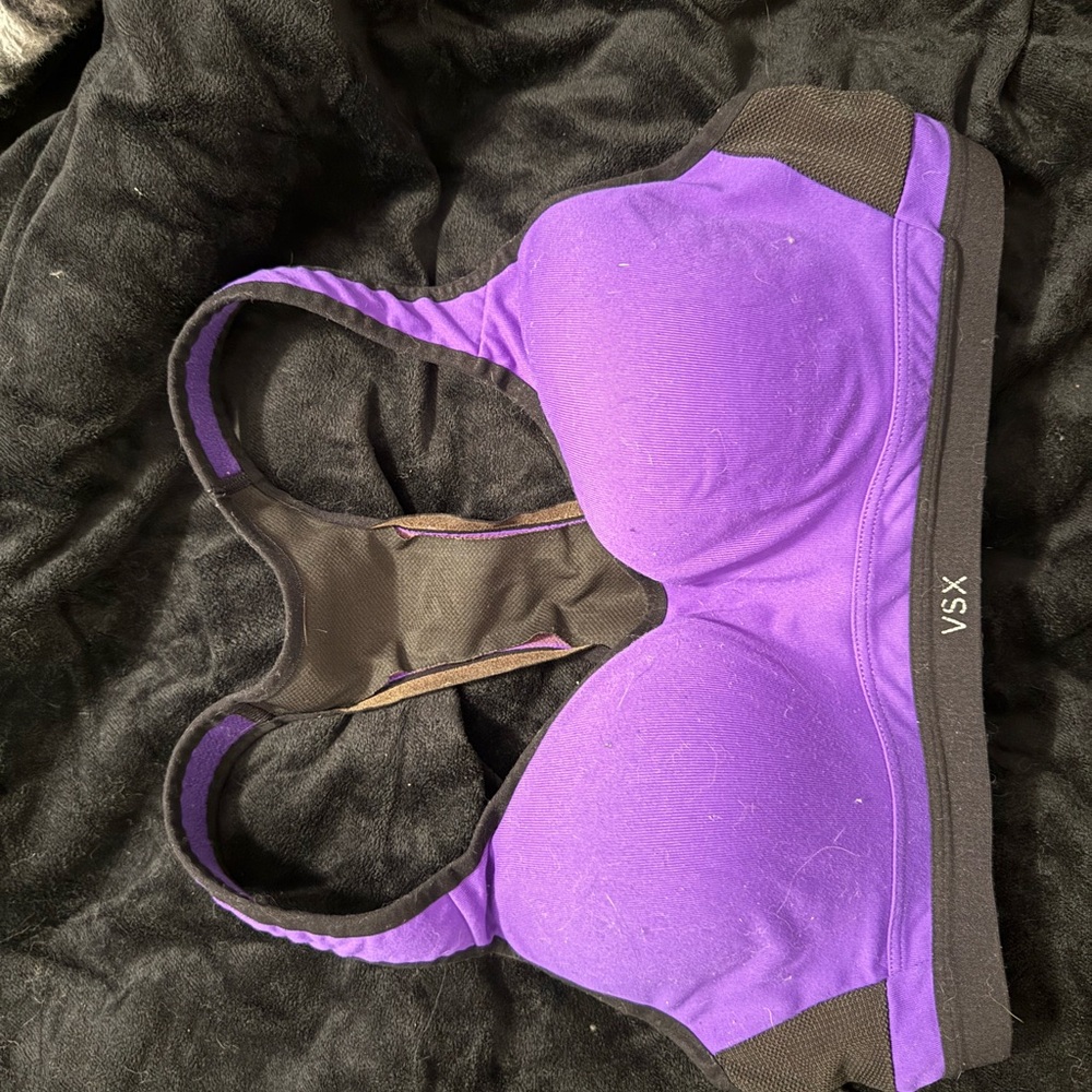 VSX Purple and Black Sports Bra Molded Cups